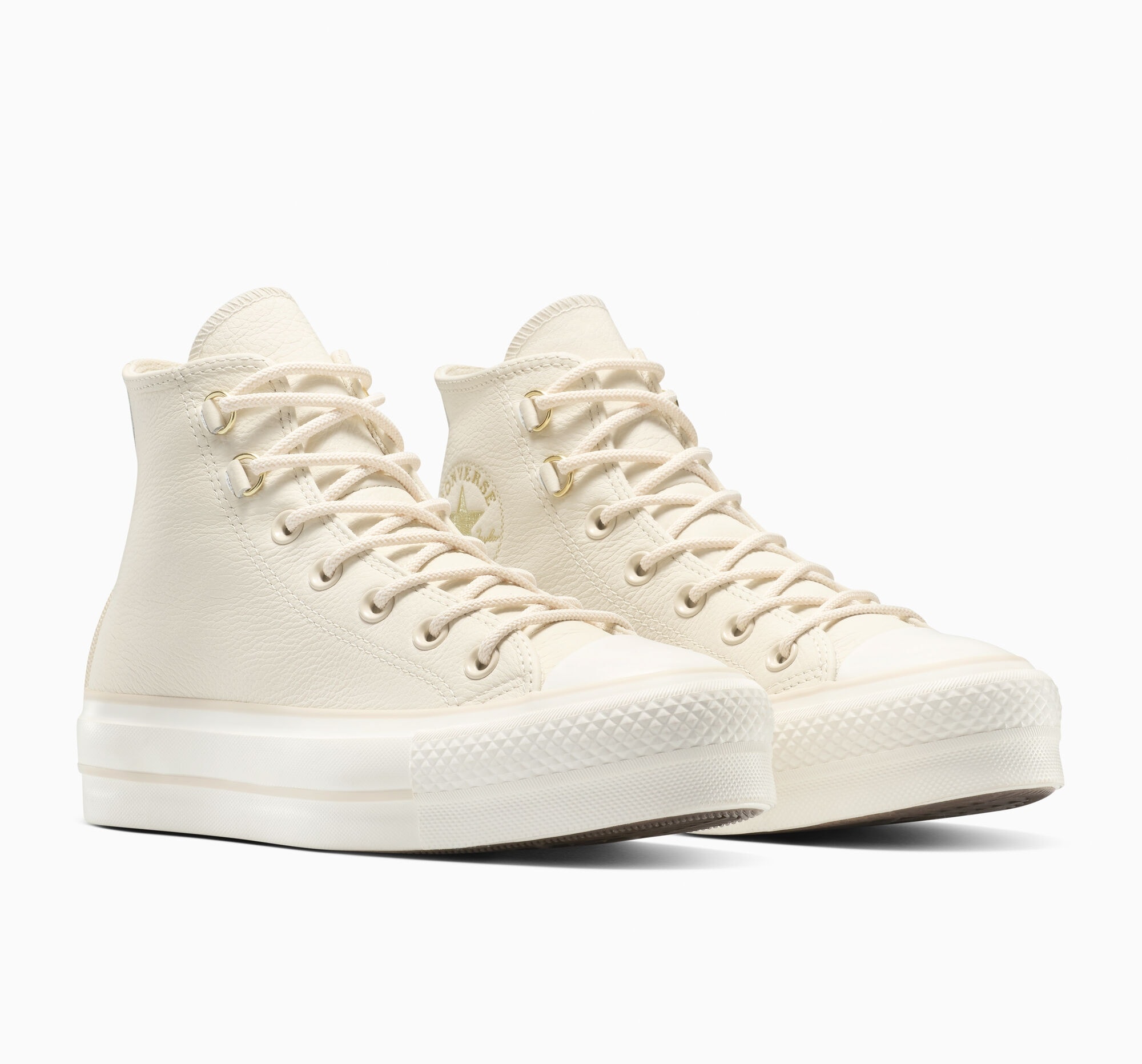 Sneaker CONVERSE "CHUCK TAYLOR ALL STAR LIFT", Damen, Gr. 36, light dune, light dune, egret, Leder, Schuhe Sneaker, Winterschuhe, wasserdicht und gefüttert