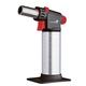 MasterClass Blow Torch, Refillable Kitchen Gas Torch, Adjustable Anti-flare Flame, Non-Slip Metal Design, Silver/Black/Red