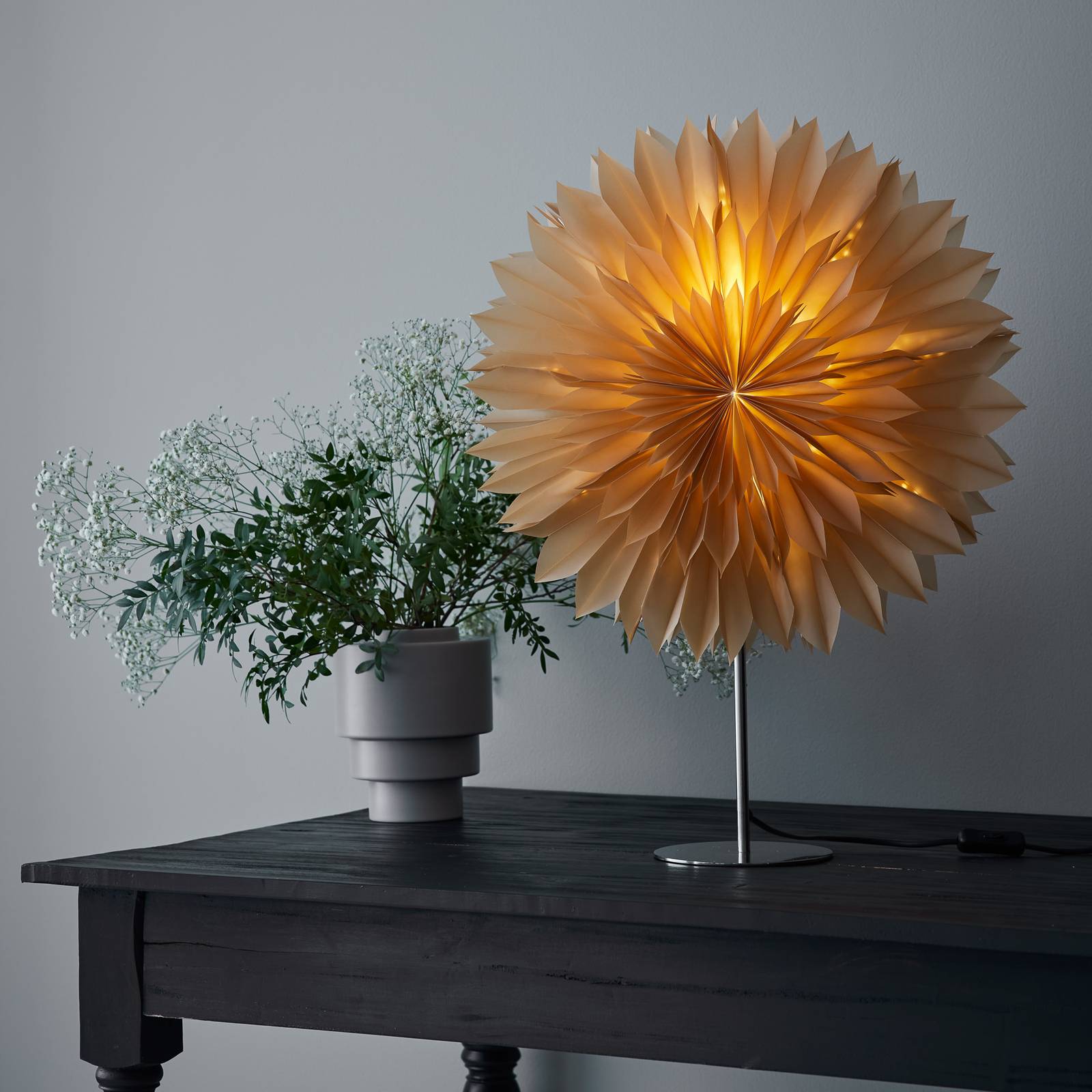 Markslöjd Standstern Solina, Ø 35 cm amber Solina, creme / amber, für Wohn- / Esszimmer, Papier / Lunolit / Lunopal