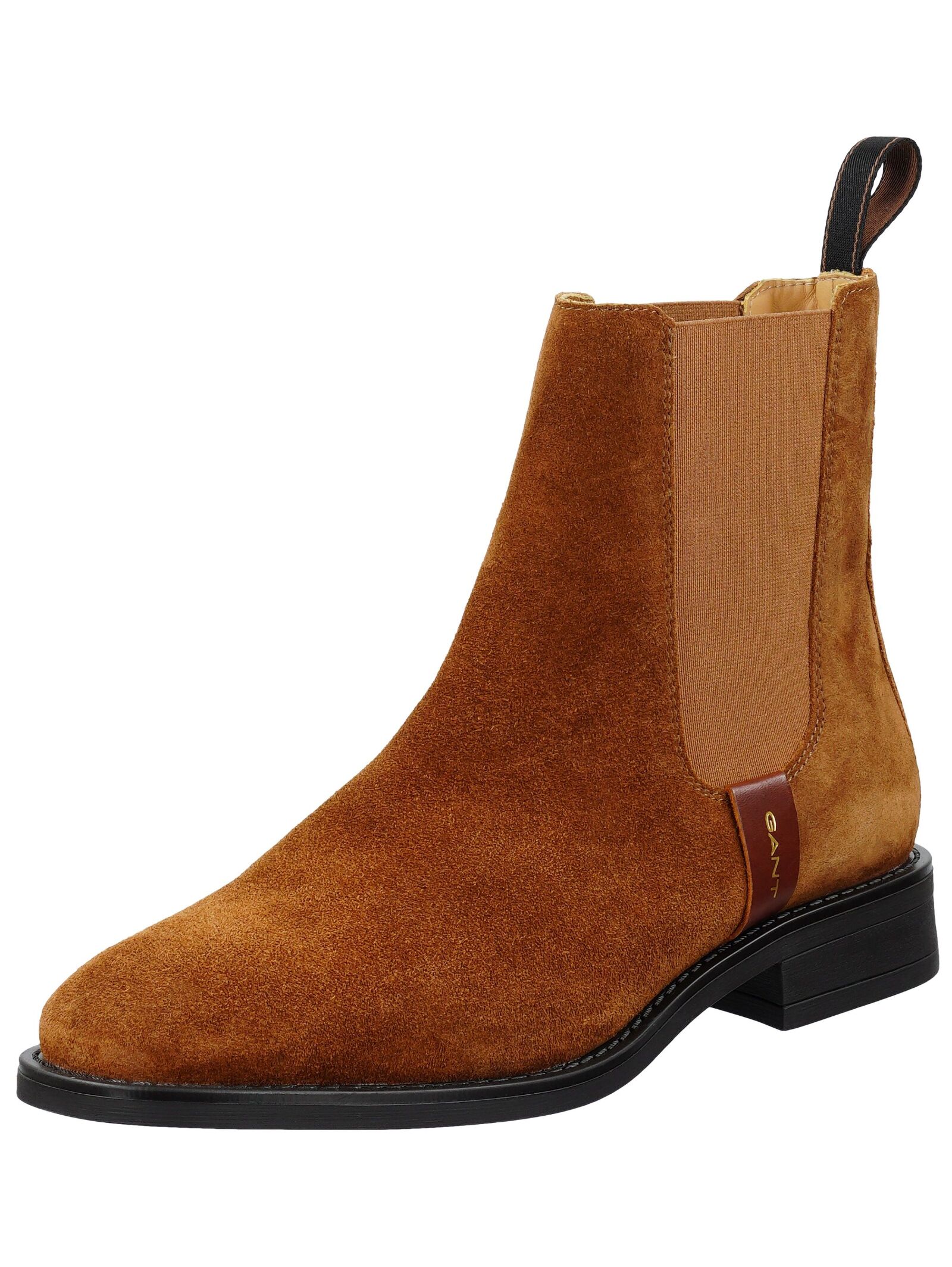 Stiefelette GANT "Gant Stiefelette Veloursleder/Textil", Damen, Gr. 39, braun (cognac), Textil, Veloursleder, Schuhe Stiefelette