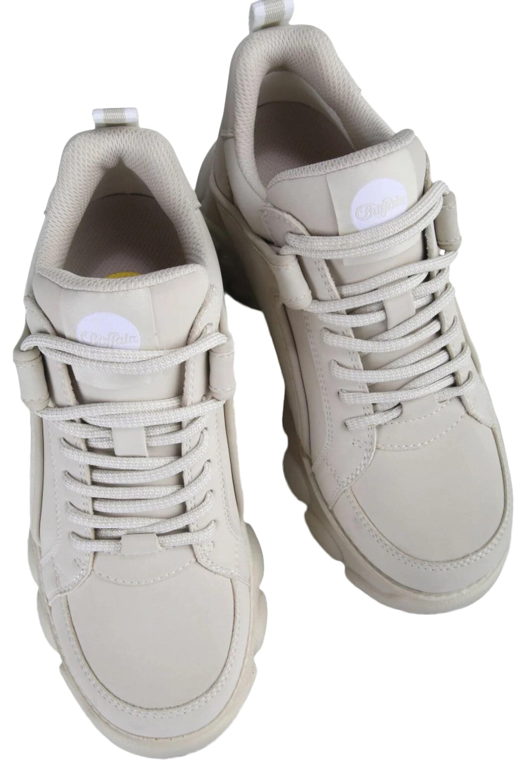 Trainingsschuh BUFFALO "Buffalo Damen Buffalo Cld Corin Vegan Nubuck", Damen, Gr. 42, beige, Kunstfaser, unifarben, Schuhe