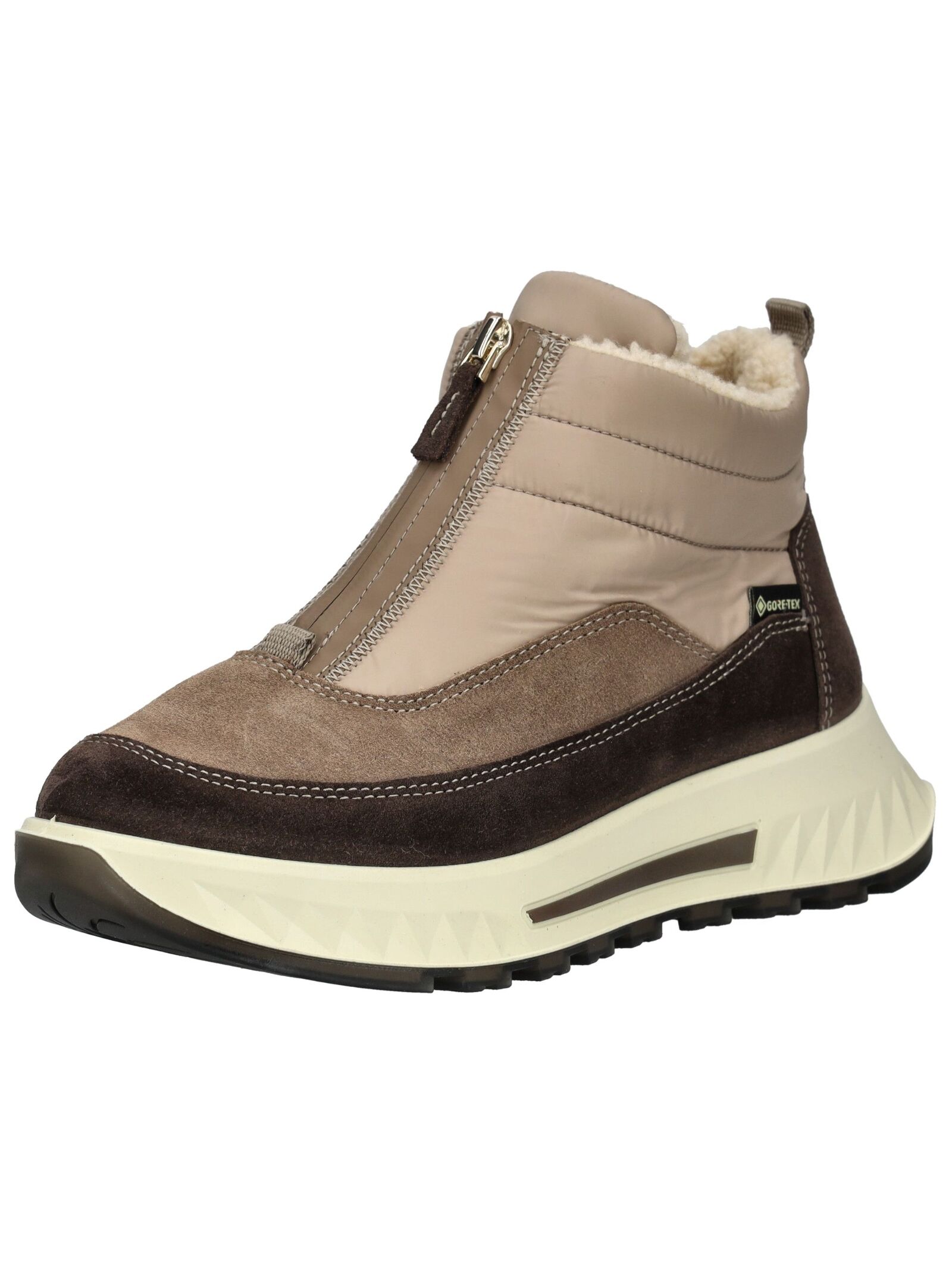 Stiefelette ARA "Ara Stiefelette Lederimitat/Textil", Damen, Gr. 42, braun, beige, Lederimitat, Textil, Schuhe Stiefelette
