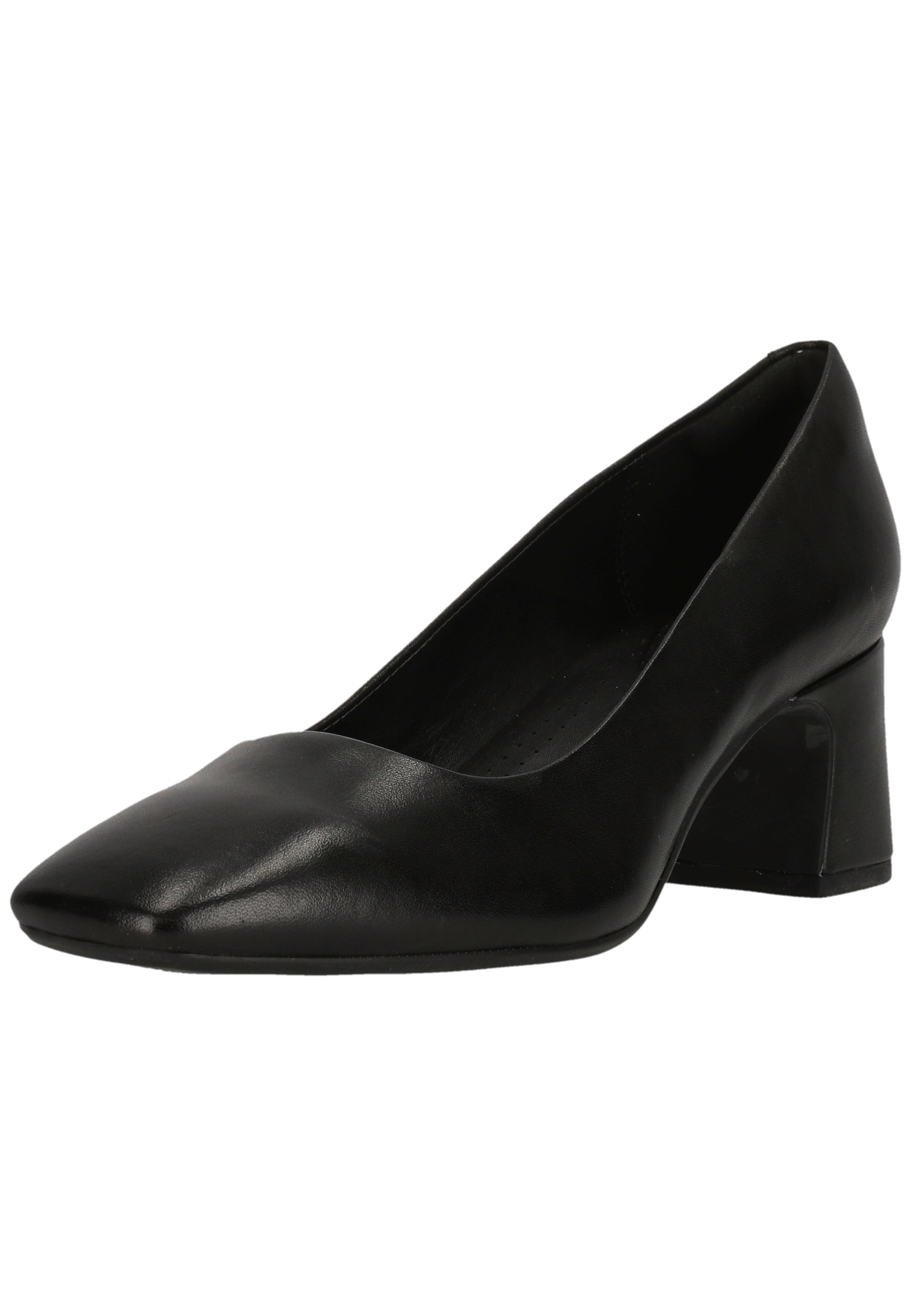 Pumps CLARKS "Fernie Court", Damen, Gr. 39,5, schwarz, Leder, Schuhe Pumps, mit charakteristischen Contour Cushion-Fußbett