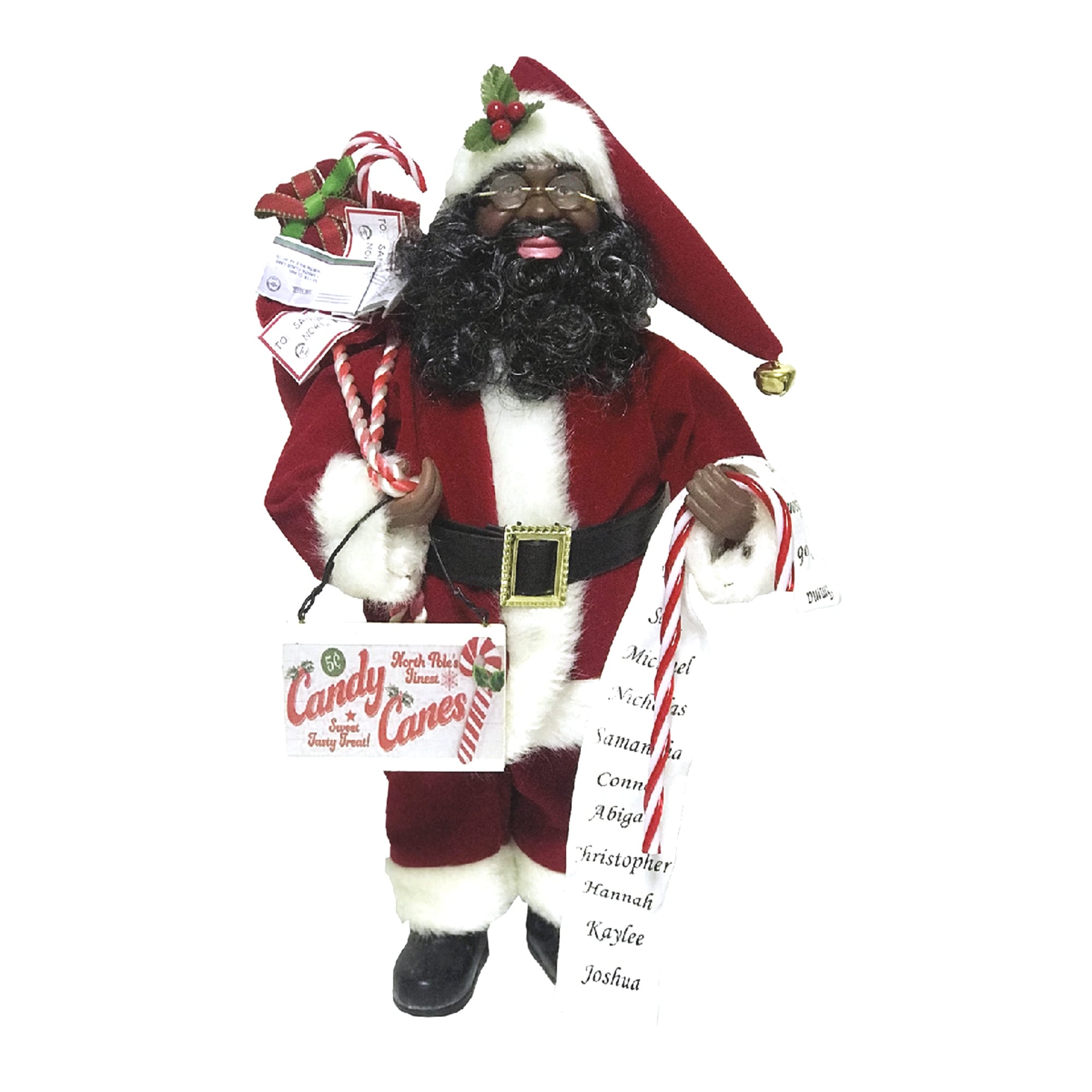 15 Inch Black Candy Cane Claus