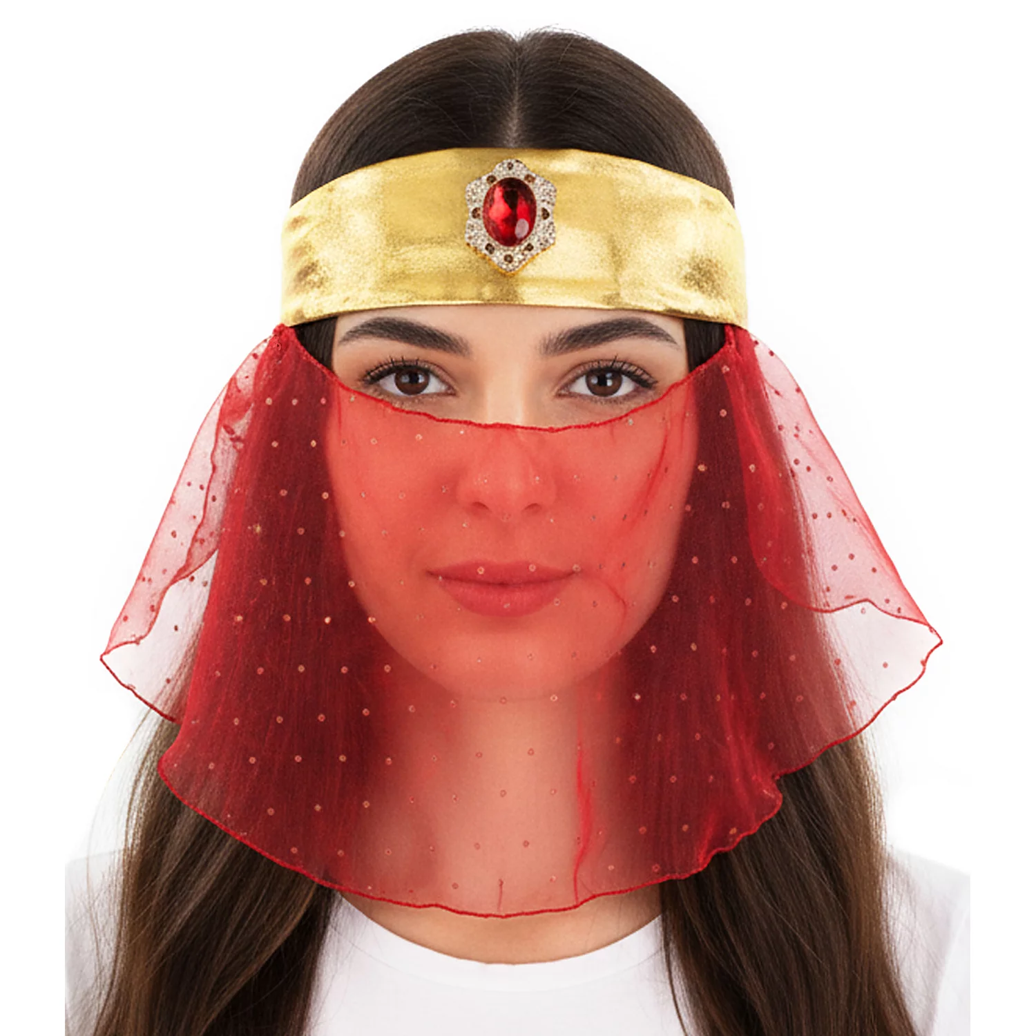 Schleier Orient, rot/gold Image