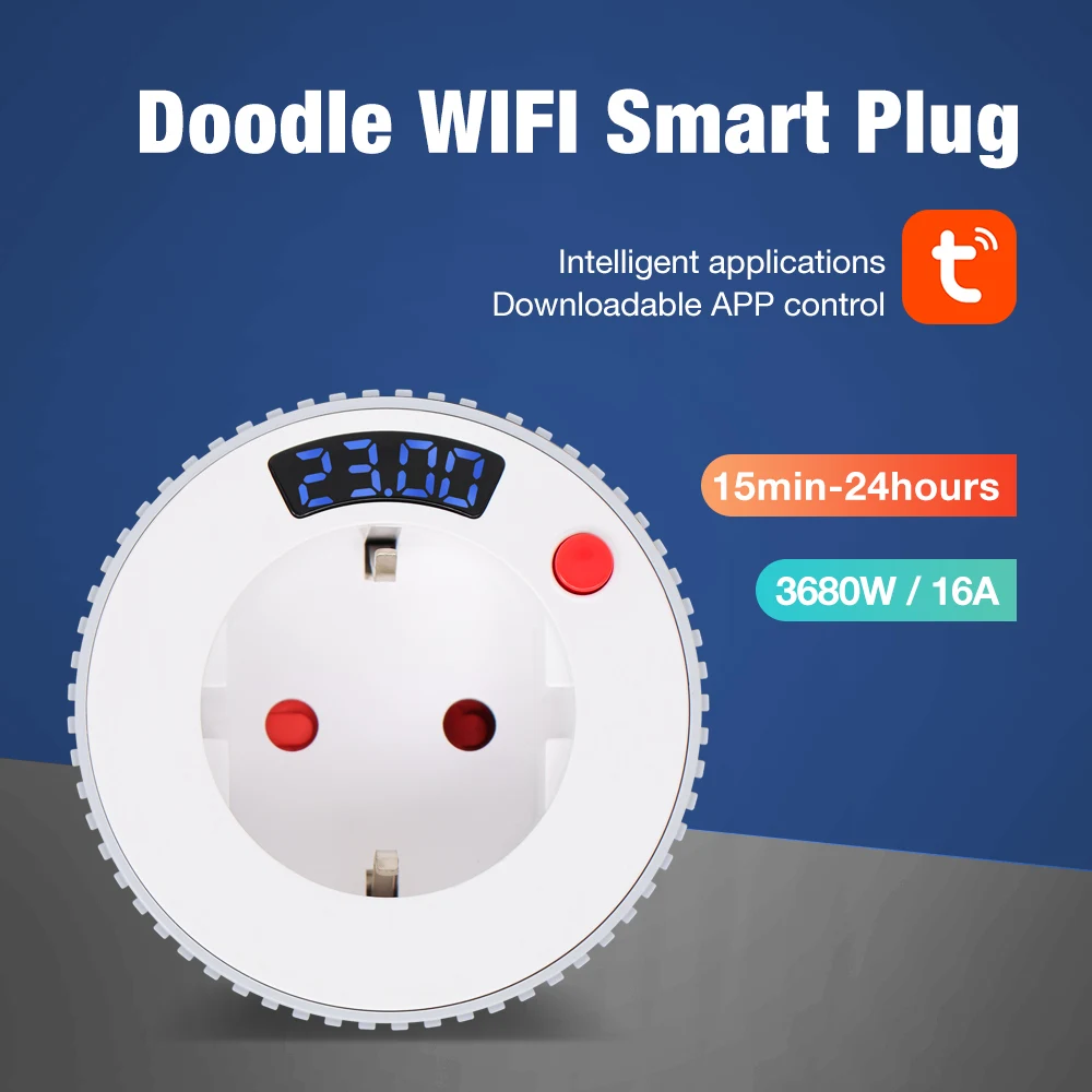 Tuya WiFi Automatische Timer Steckdose 16A Ladegerät Countdown-Timer Schalter Automatische Abschaltung Timing Controller für Küchengeräte Image