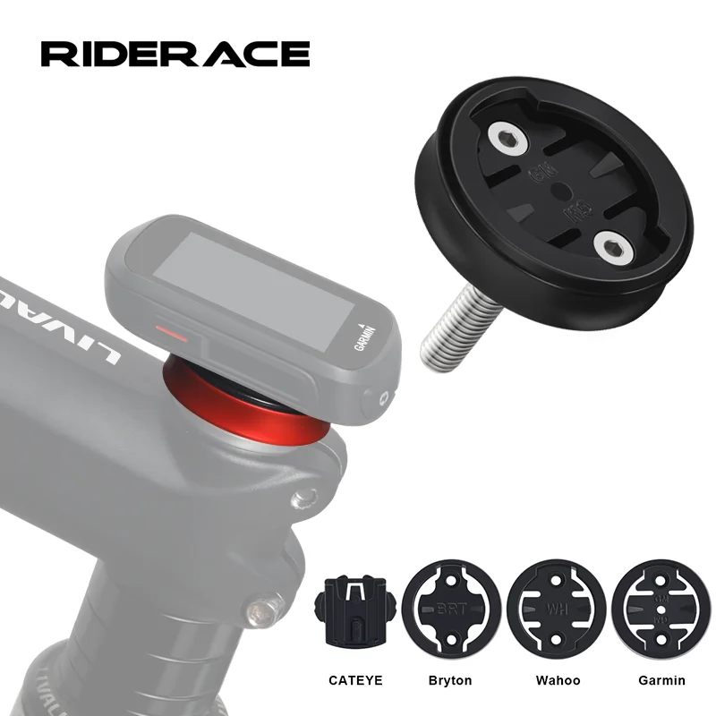RIDERACE Fahrrad Computer Halter Für Garmin GPS Tacho Aluminium Legierung MTB Bike Stoppuhr Vorbau Top Cap Halterung Unterstützung Image