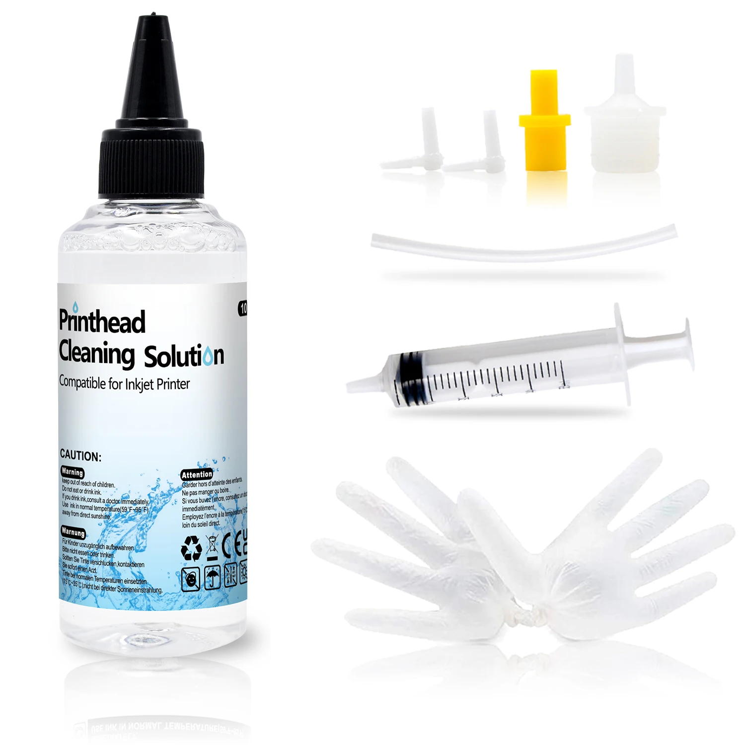 Solution de nettoyage d'imprimante 100 ml Canon HP Epson pour têtes d'impression, encre à pigments, encre de sublimation