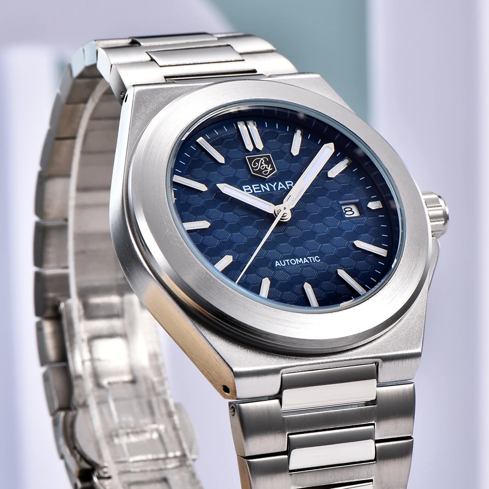 2025, neue BENYAR Classic Business-Uhr, Sport, mechanisch, Automatikuhr, Edelstahl, wasserdicht, leuchtende Uhren für Herren Image