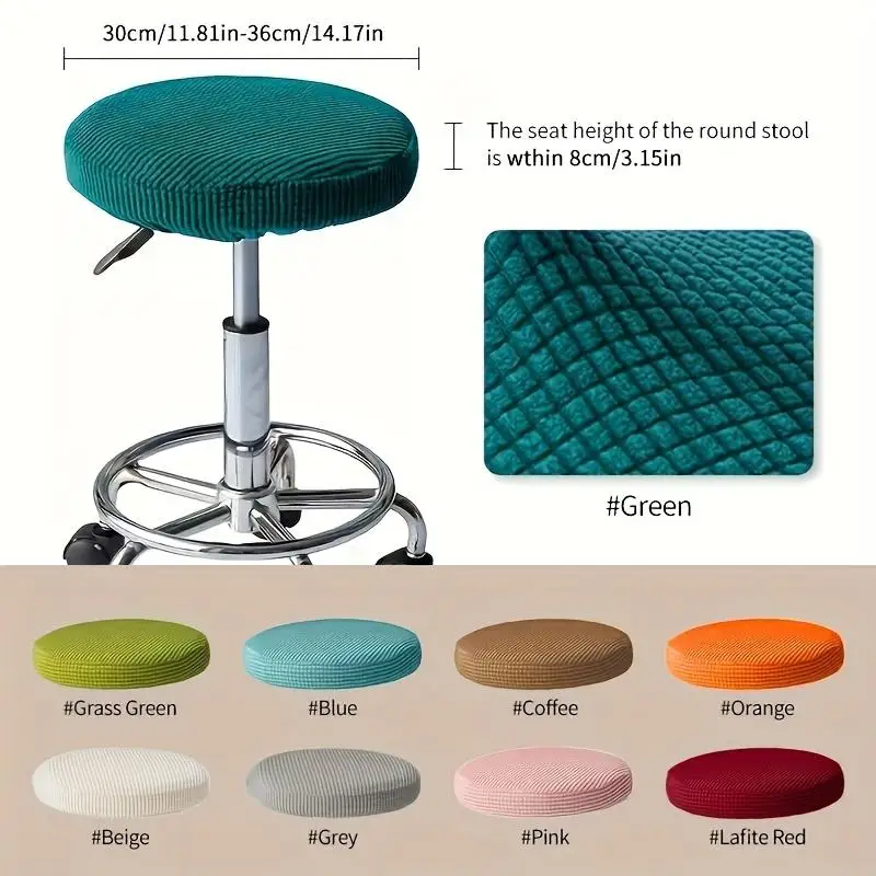 1/4PCS Sitz Stuhl Schonbezug Verdickte Runde Stuhl Abdeckung Bar Abdeckung Elastische Dehnbare Weiche Hocker Abdeckung Waschbar hocker Kissen Image