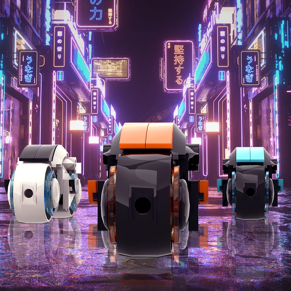 Moc Tron Racing Motorrad Bausteine Klassische Motorrad DIY Ziegel Spielzeug Modell Spielzeug Sets für Kinder Geburtstag Geschenk Image