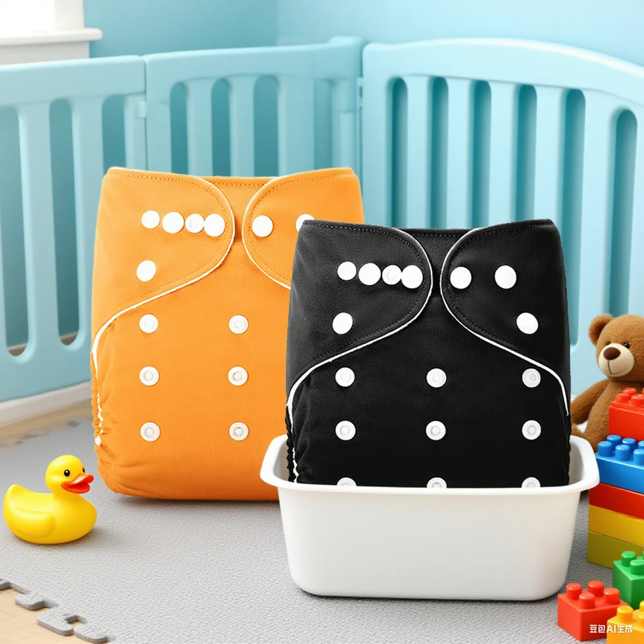 AIO waschbare wiederverwendbare Baby-Stoffwindeln – wasserdichte, saugfähige, ökologische Windelhöschen für das Töpfchentraining von Säuglingen Image