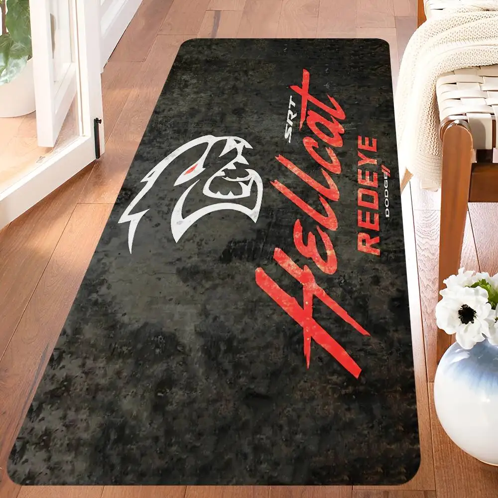 SRT Hellcat Demon Dodge Challenger Car Racing Bodenmatte Stil Schlafzimmer Boden Haus Waschküche Matte Anti-Rutsch-Nachttisch Teppiche