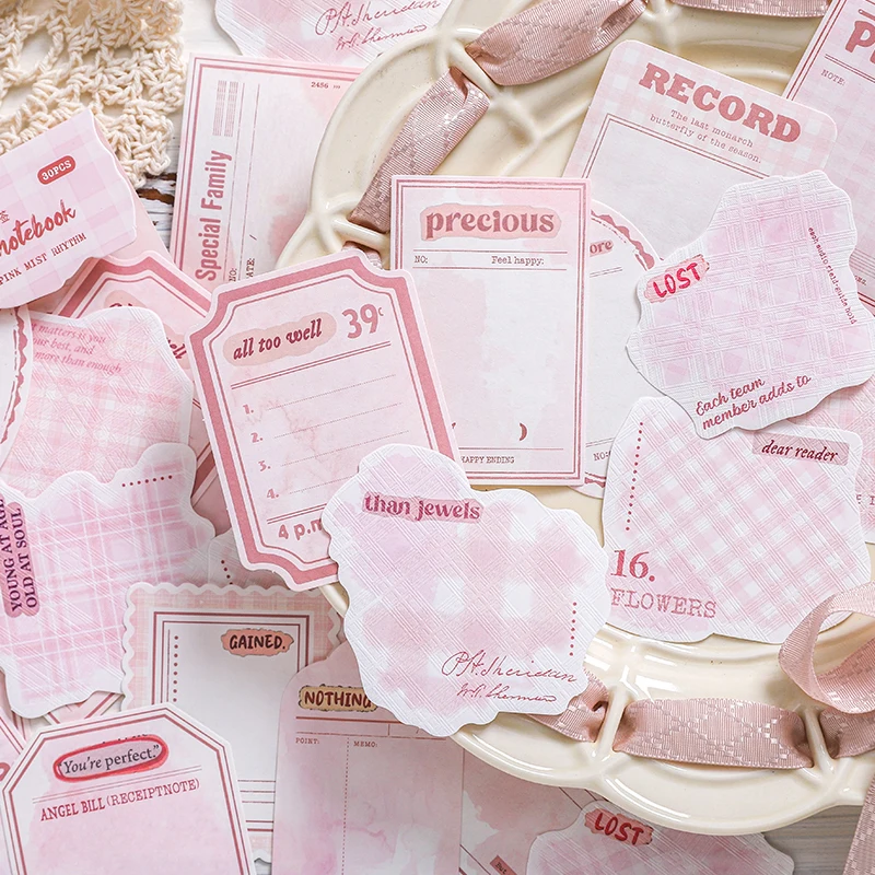 30 Stück Vintage Aquarell Rastermuster Papier DIY Scrapbooking Collage Materialien Dekor Junk Journal Ästhetik Briefpapier Papier Image