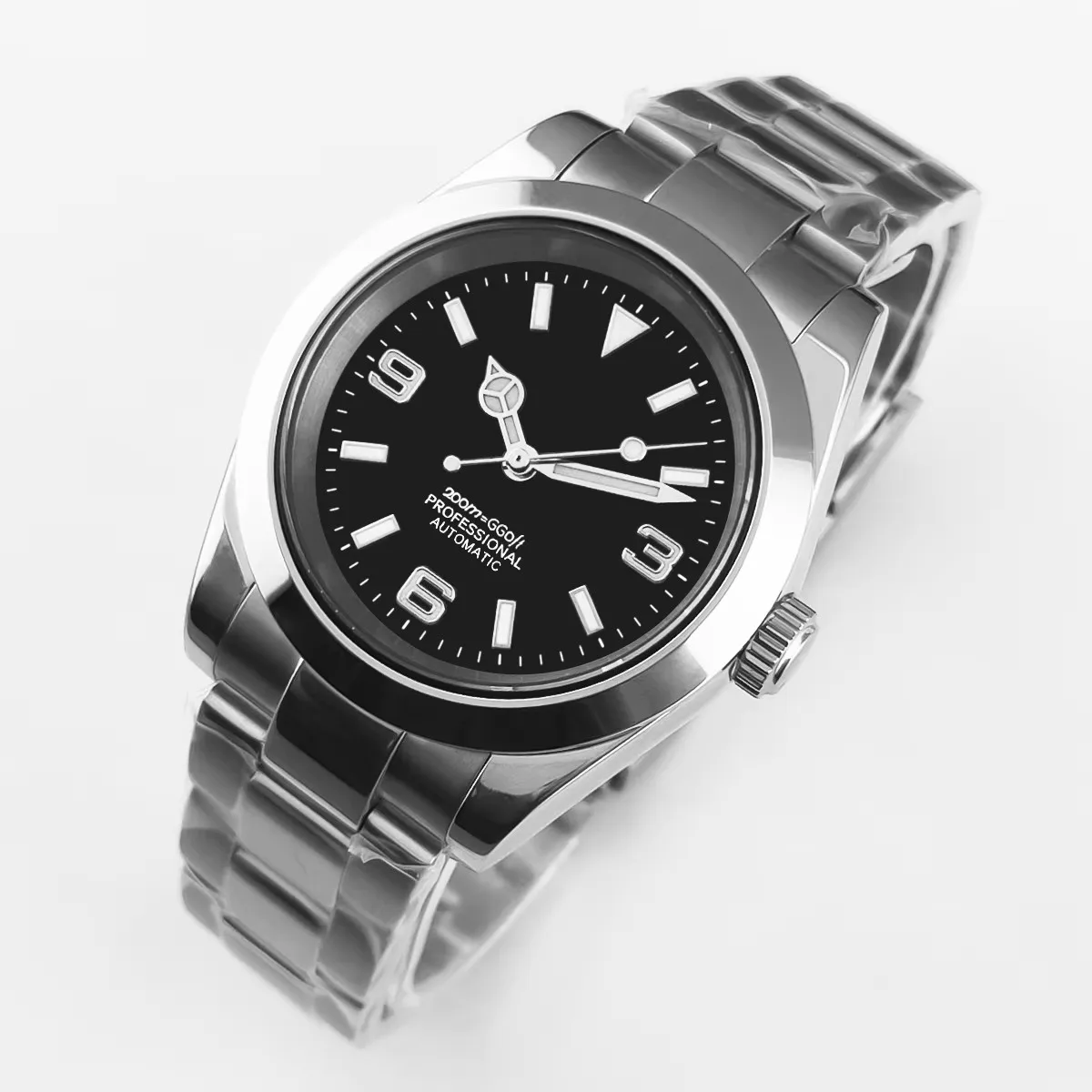 36mm/39mm Corgeut Luxus Weiß Schwarz Automatische Mechanische Armbanduhren Zahlen Männer Uhr Sapphire Kristall 10bars Reloj hombre Image