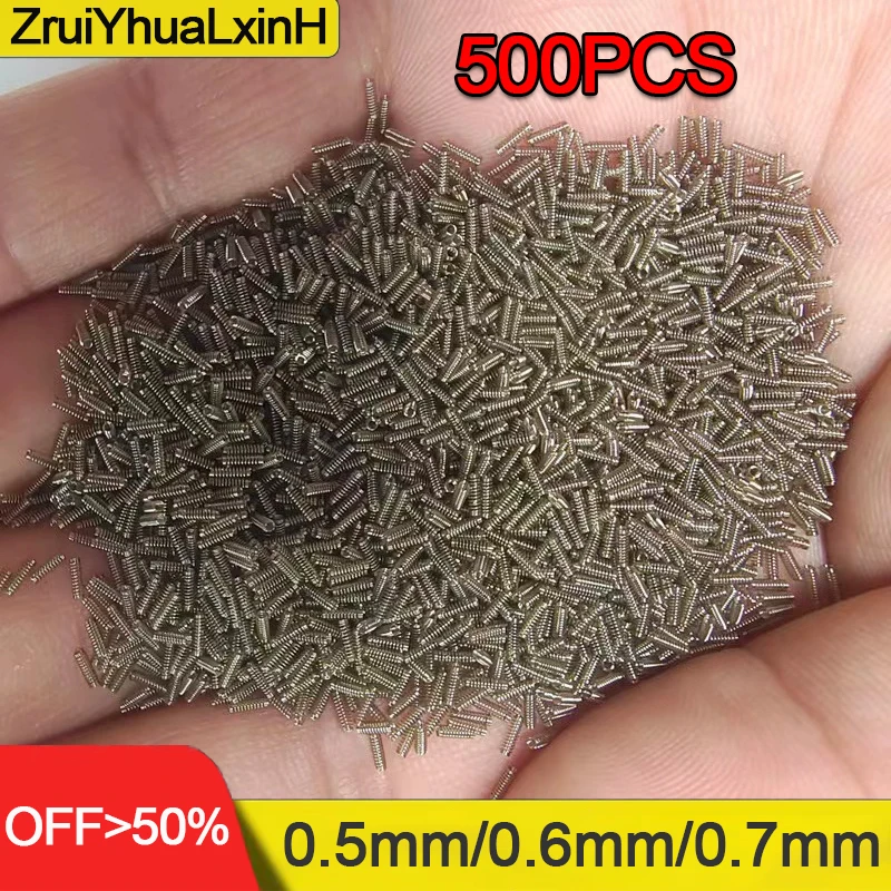 500 Stück/Lot 65MN Federstahl 0,5 mm 0,6 mm 0,7 mm Mikro-Kompressionsfeder Außendurchmesser 3/4/5/6/7/8/9/10/11/12 mm Länge 5 mm bis 50 mm
