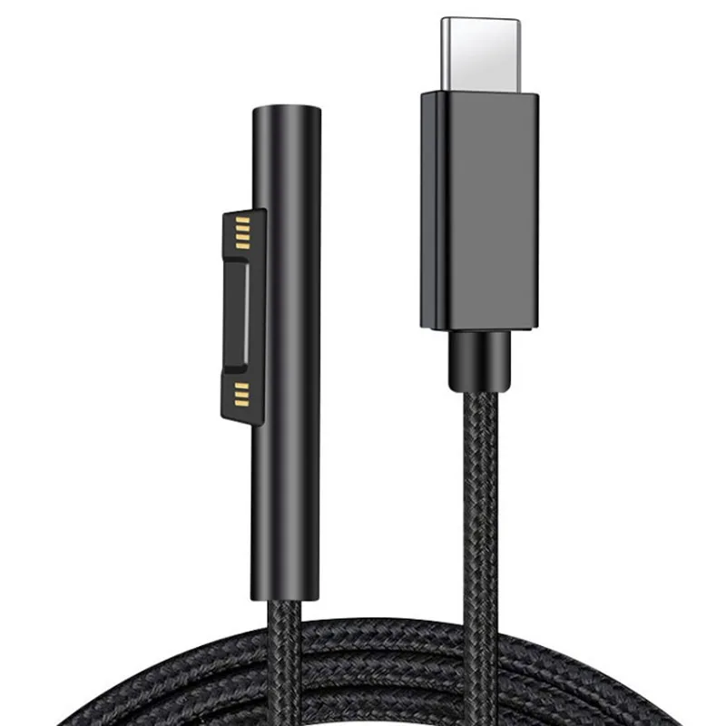 Stromkabel für Microsoft Surface Pro 7, 6, 5, 4, 3, Go Tablet auf Typ C, Konvertierungskabel für Surface Book 2, Laptop PD-Ladekabel Image