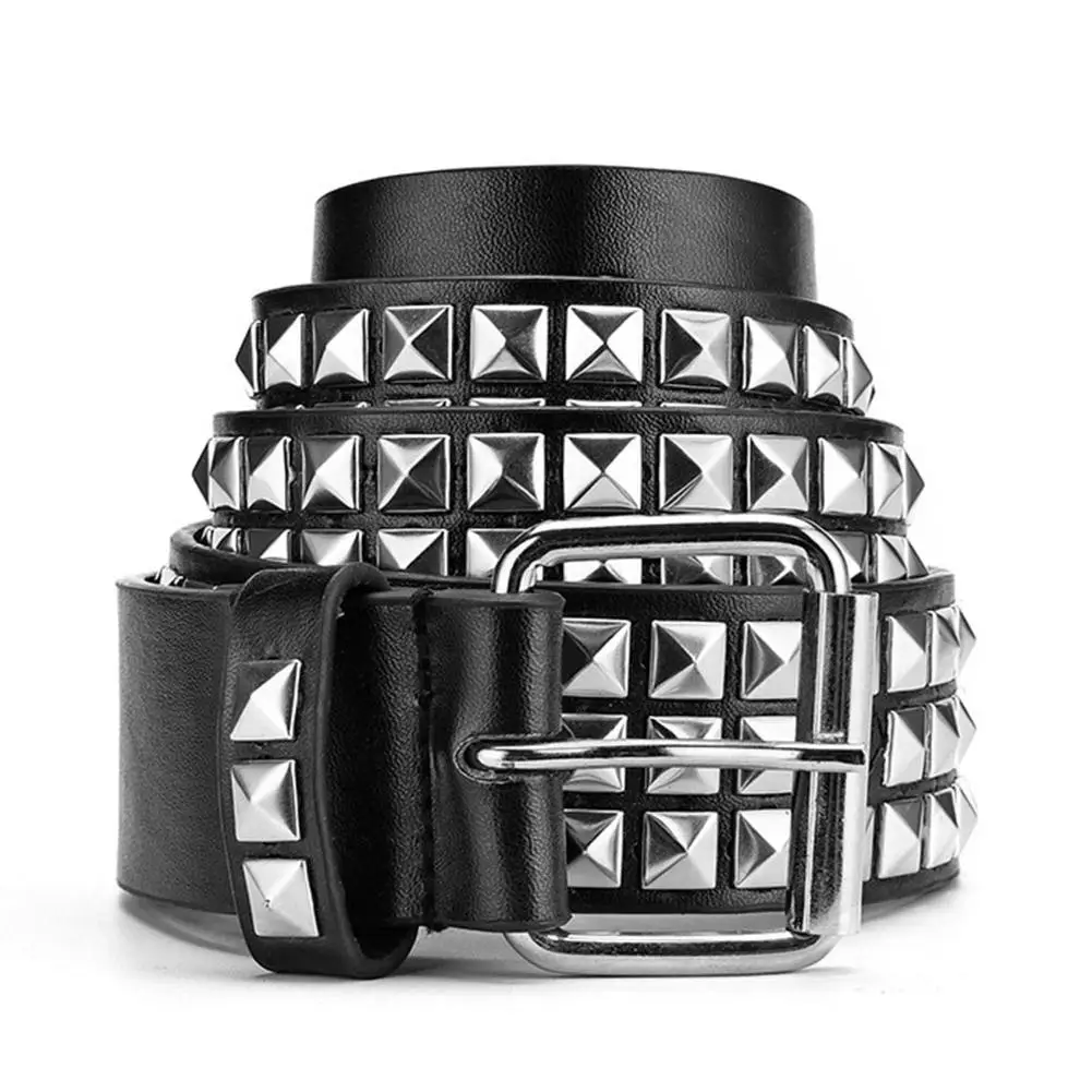 Nieten Hohl Kugel Dekoration Gürtel Nieten Gürtel Punk Rock Mit Pin Schnalle Schwarz Mode Strass Nieten Einstellbare Punk Gürtel