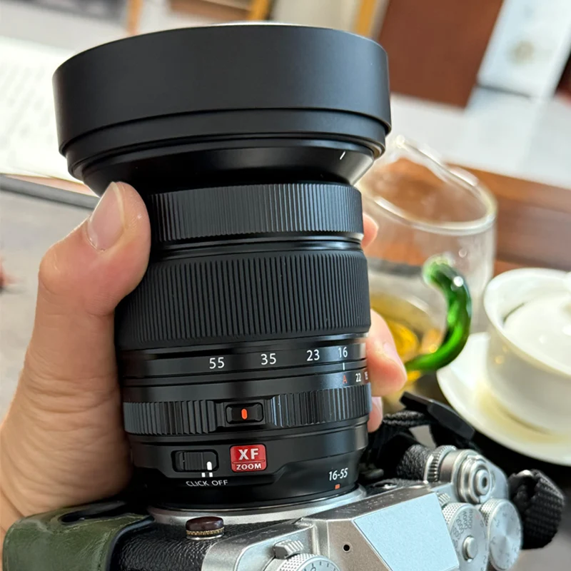 Für Fujifilm FUJINON XF 16-55mm f/2.8 R LM WR II Bajonett Metall Quadratische Gegenlichtblende Mit Metall Kappe Image