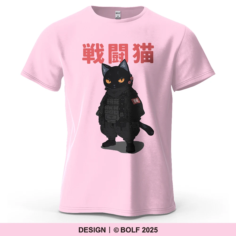 Battle Cat Herren-T-Shirt im Militärstil, bedruckt, 100 % Baumwolle, übergroße Cartoon-Krieger-Grafik-T-Shirts für Damen, Top-T-Shirts, Streetwear Image