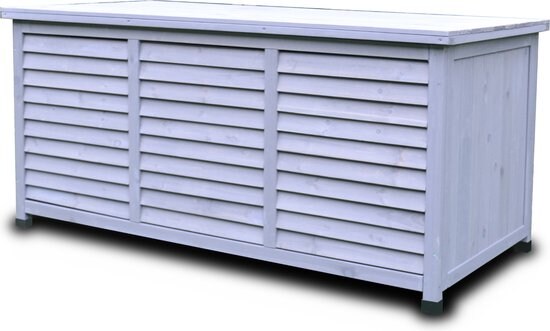 Rijoka Gartenbox aus Holz – Auflagenbox – 350L – 1300x640x600mm – Blau Grau Image