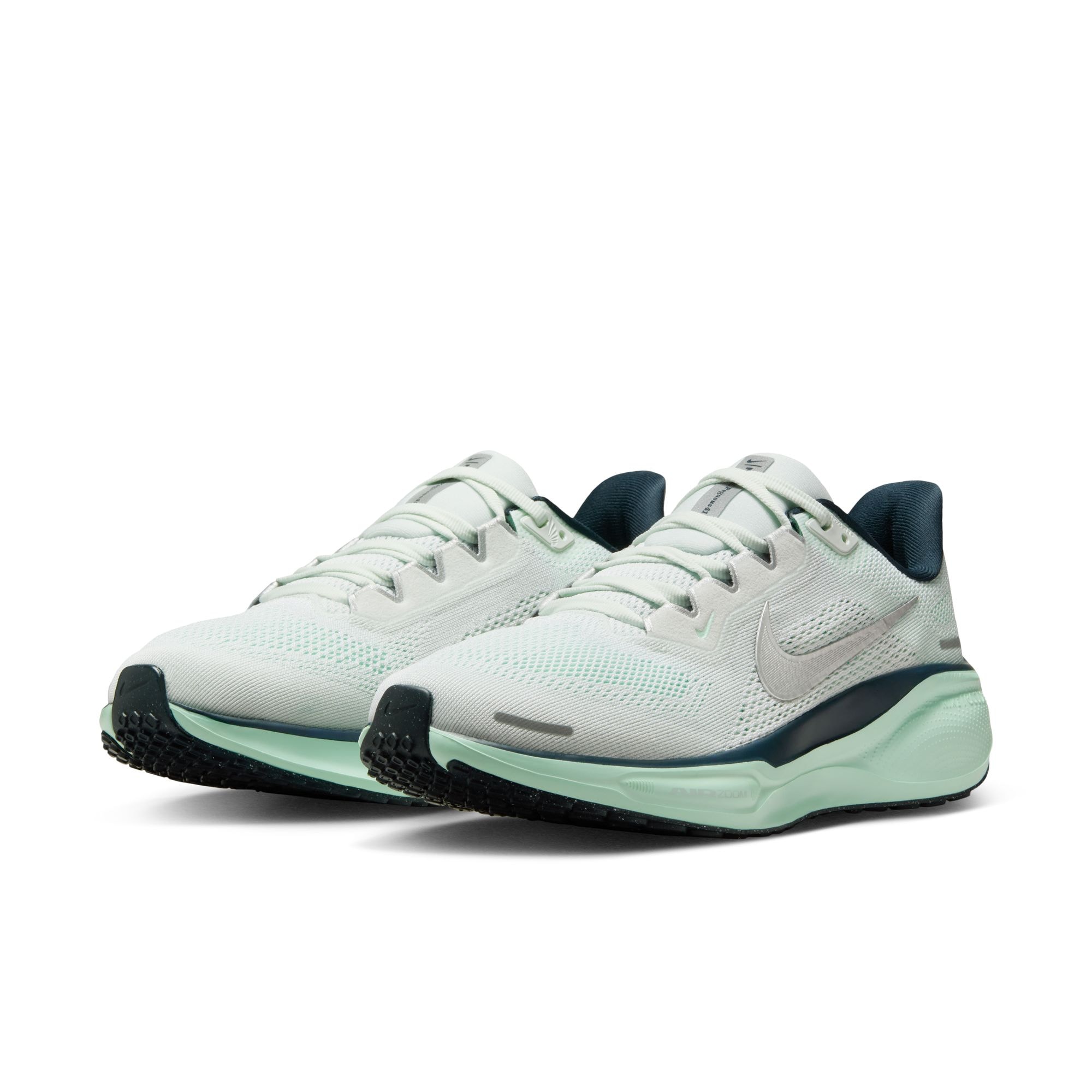 Laufschuh NIKE "Nike Pegasus 41", Damen, Gr. 42,5, ghost aqua, metallic silber, mint foam, Synthetik, Textil, Schuhe Laufschuh, Topseller