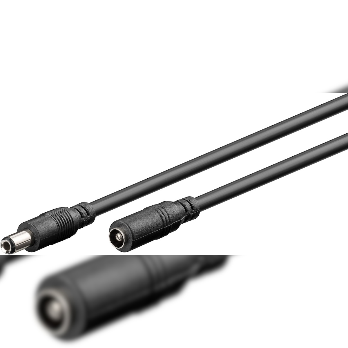 Goobay 71401 DC-Verlängerungskabel 2,5 mm, Schwarz, 3 m - zur Stromversorgung Image