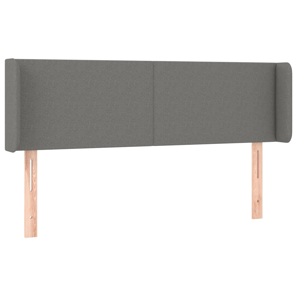 vidaXL Kopfteil mit Ohren Dunkelgrau 147x16x78/88 cm Stoff Image