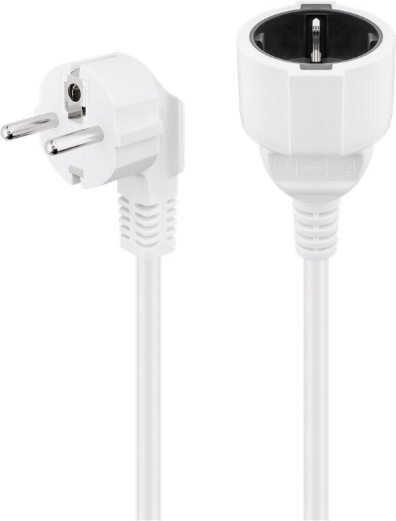 Goobay 93088 Schutzkontakt Verlängerung, 5 m, Weiß, 5 m - Schutzkontaktstecker (Typ F, CEE 7/7) > Schutzkontaktbuchse (Typ F, CEE 7/4) Image