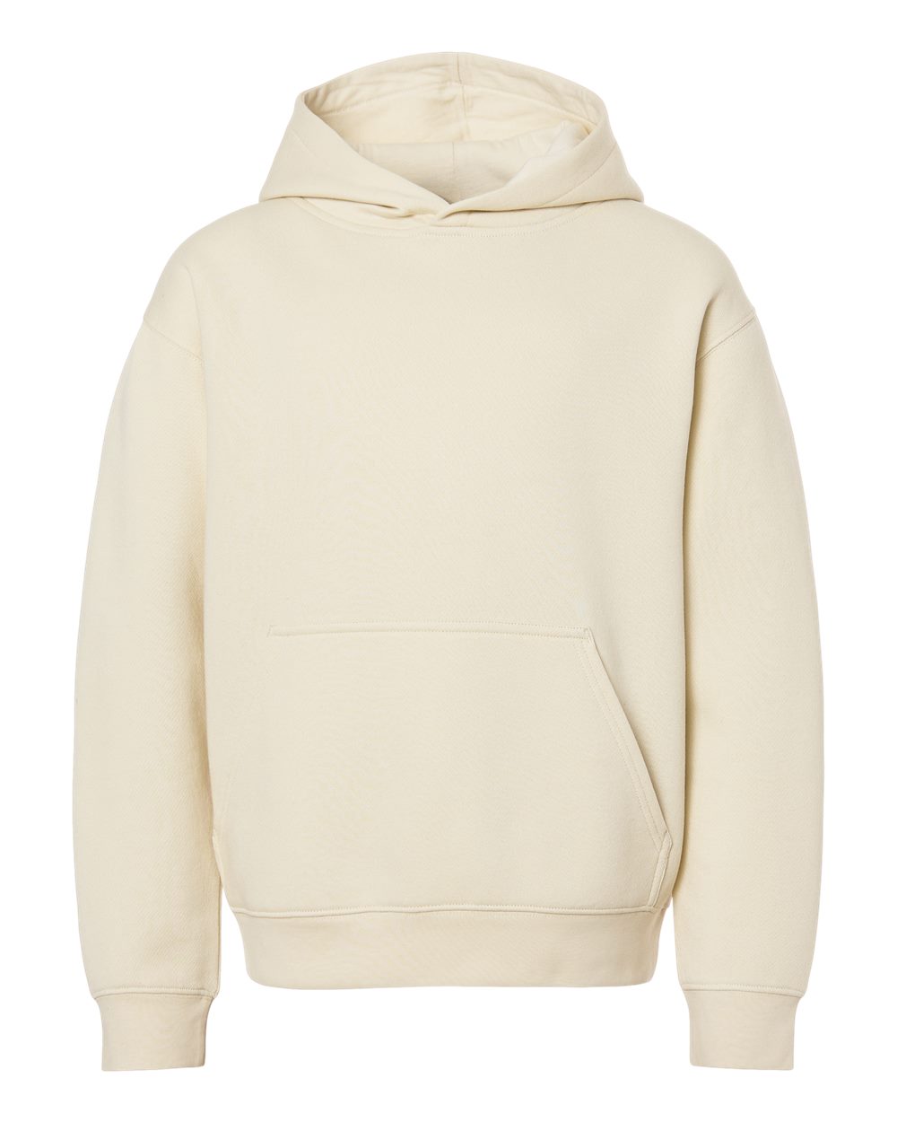 LAT 2296 Youth Fleece Hoodie Sweatshirt in Natural size Small LA2296