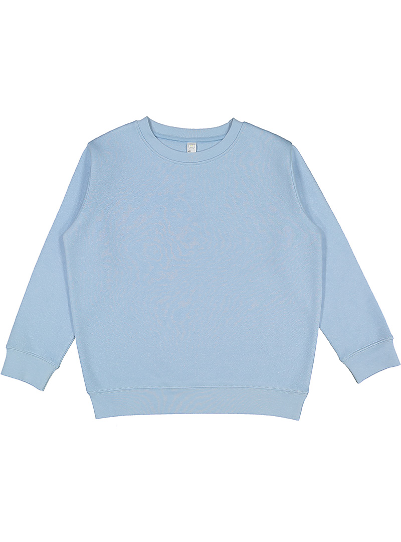 LAT L2225 Youth Fleece Sweatshirt in Light Blue size Small | Cotton/Polyester Blend 2225LA, 2225