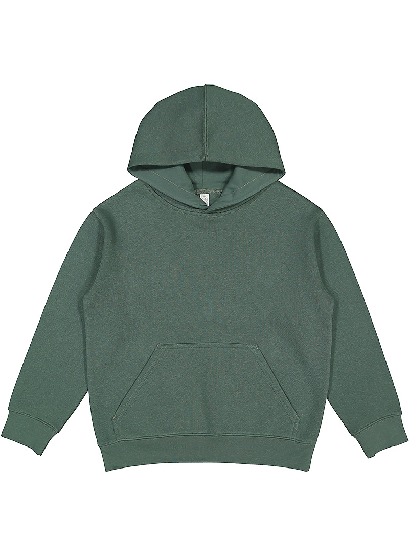LAT 2296 Youth Fleece Hoodie Sweatshirt in Basil size XS LA2296