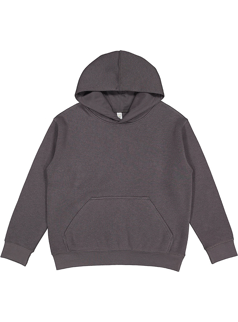 LAT 2296 Youth Fleece Hoodie Sweatshirt in Charcoal size XL LA2296