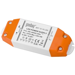 goobay LED-Transformator SELV Class II DC-Betrieb 12 Volt 0,5 - 15 Watt Image