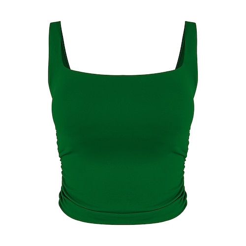 Damen Yoga-BH Panzer Medium Unterstützung Atmungsaktiv Ärmellos Sport Einfarbig Oberteil Für Fitnessstudio Laufen Fitness Sportkleidung Image