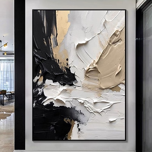 handgefertigtes Ölgemälde auf Leinwand, Wandkunst, Dekoration, dickes Öl, abstraktes Messergemälde für die Dekoration des Wohnzimmers, aufgespannter Rahmen, hängendes Gemälde/gerolltes rahmenloses, Image