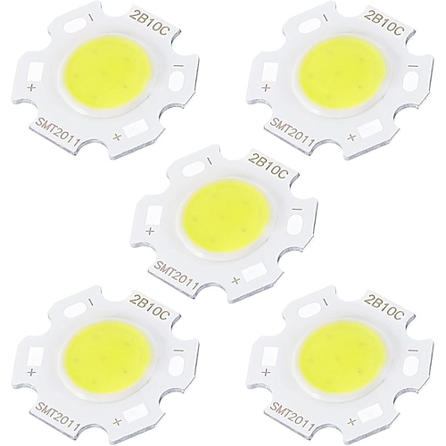 5 Stück 10 Stück COB-LED-Lichtchipperlen, leuchtende Oberfläche 11 mm, 3/5/7/10 W, 260 mA, DIY-Energiesparlampe für Scheinwerfer, Flutlicht, Packung mit warmweißem/weißem/natürlichem Licht Image