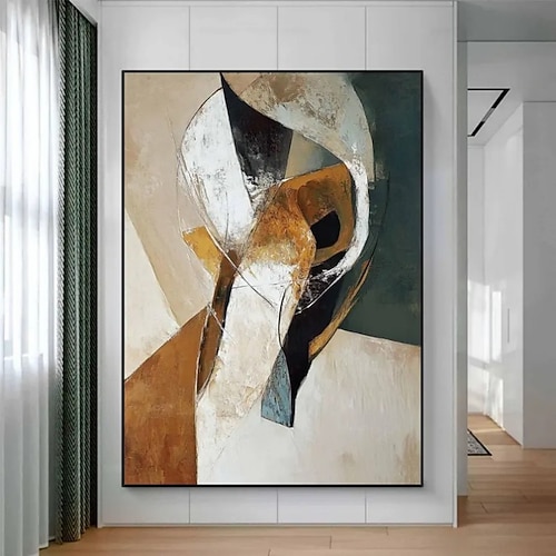 handgefertigtes Ölgemälde auf Leinwand, Wandkunst, Dekoration, einfach, abstrakt, für Zuhause, Wohnzimmer, Dekoration, gespannter Rahmen, hängendes Gemälde/gerolltes rahmenloses, ungestrecktes Gemälde Image