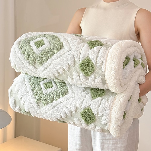 doppellagige Taft-Fleecedecke, dicke Sherpa-Überwurfdecke, kationische weiche Plüsch-Sofadecke, vielseitig verwendbare, gemütliche Geschenkdecke Image
