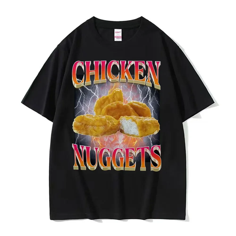 Funny Chicken Nuggets Vintage Style Meme Graphic T-shirt Women Hip Hop Gothic T Shirt Comfort T-shirts Graphic T Shirts