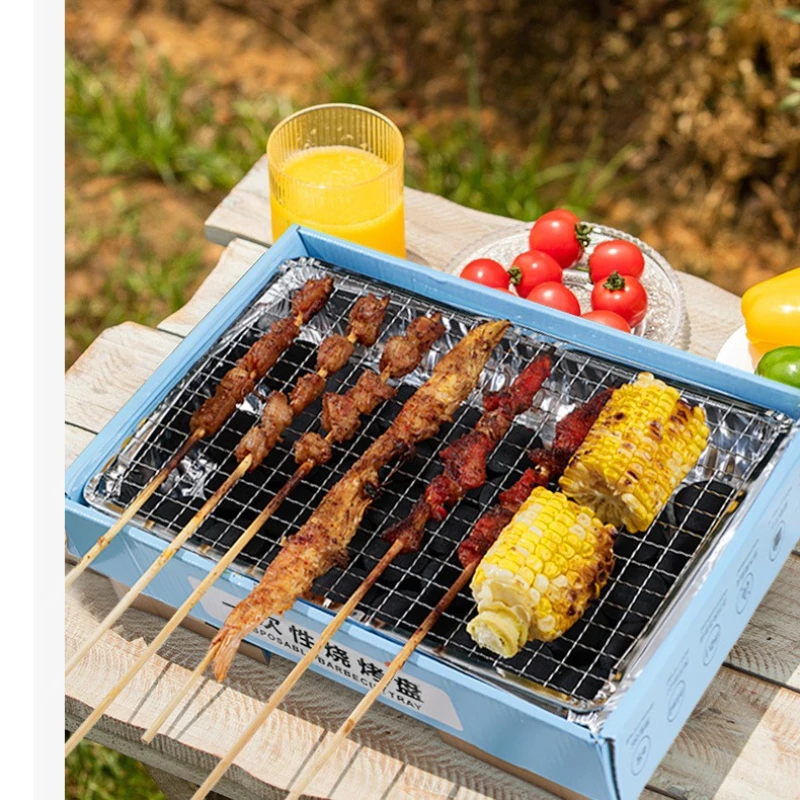 Grill de Barbecue jetable, étagère Portable pour Barbecue domestique, petit Kit d
