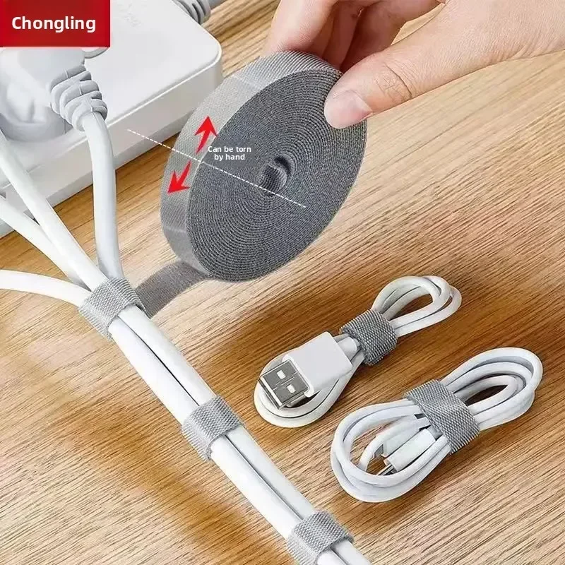 Datenkabelbinder Organizer Computer Desktop Kabel Unordnung Steuerung Lagerung Ladekabel Magic Tape Bundle Strap Wire Management Image