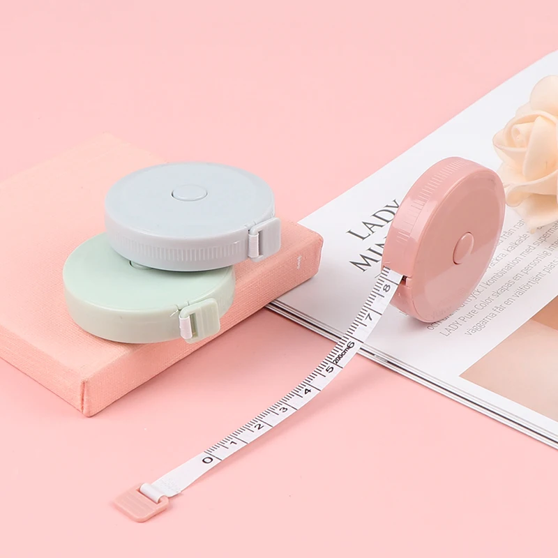 2 m Maßband, einziehbares Körpermaßband, Maßlineal, Doppelskala, metrisches Messgerät, Lineal, Schneiderhandwerk, Messwerkzeuge Image