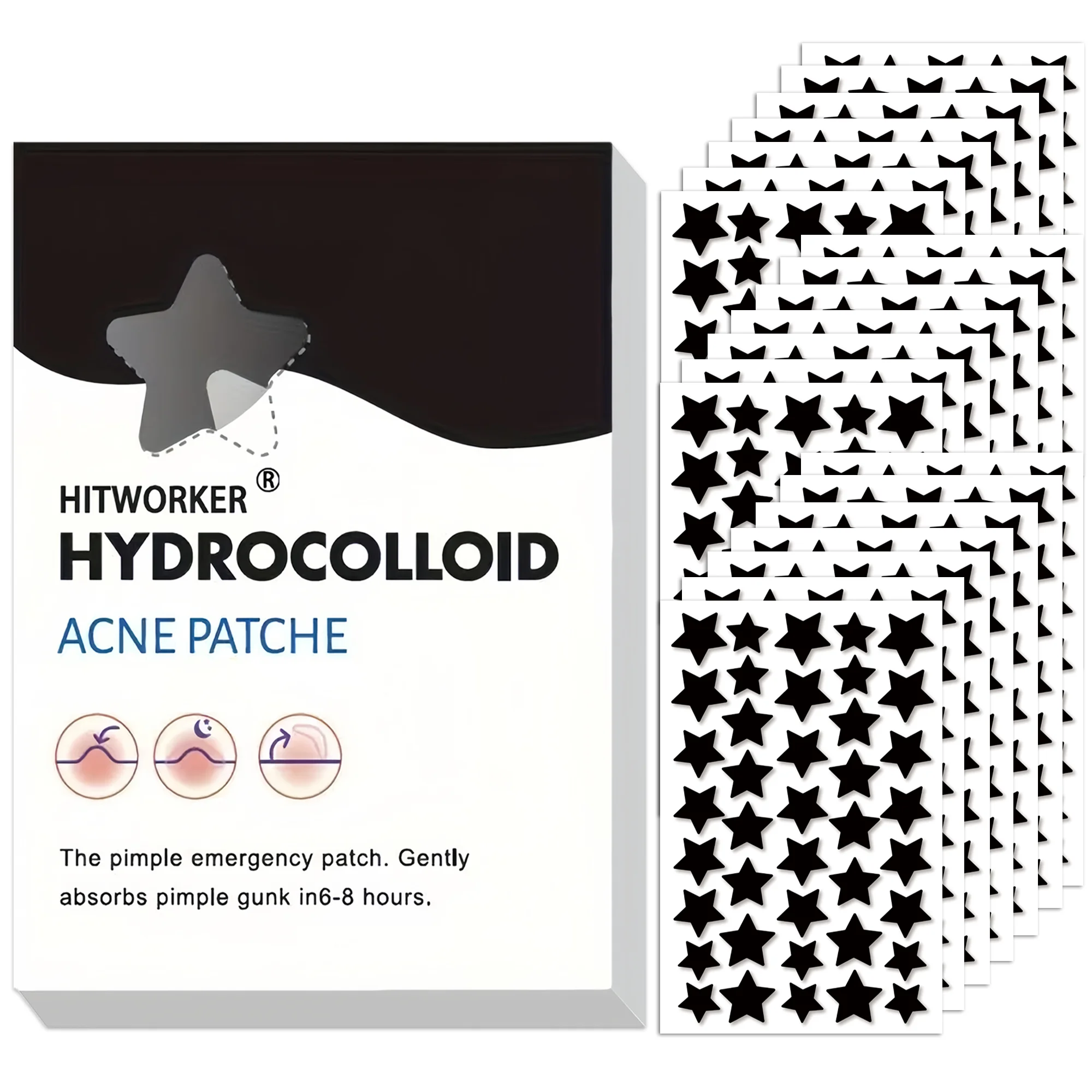 Kolloidales Akne-Pflaster, 400/800 Stück/Box, Akne-Pflaster, alkoholfrei, mild und nicht reizend, Aufkleber zur Abdeckung von Akne und Hautunreinheiten Image
