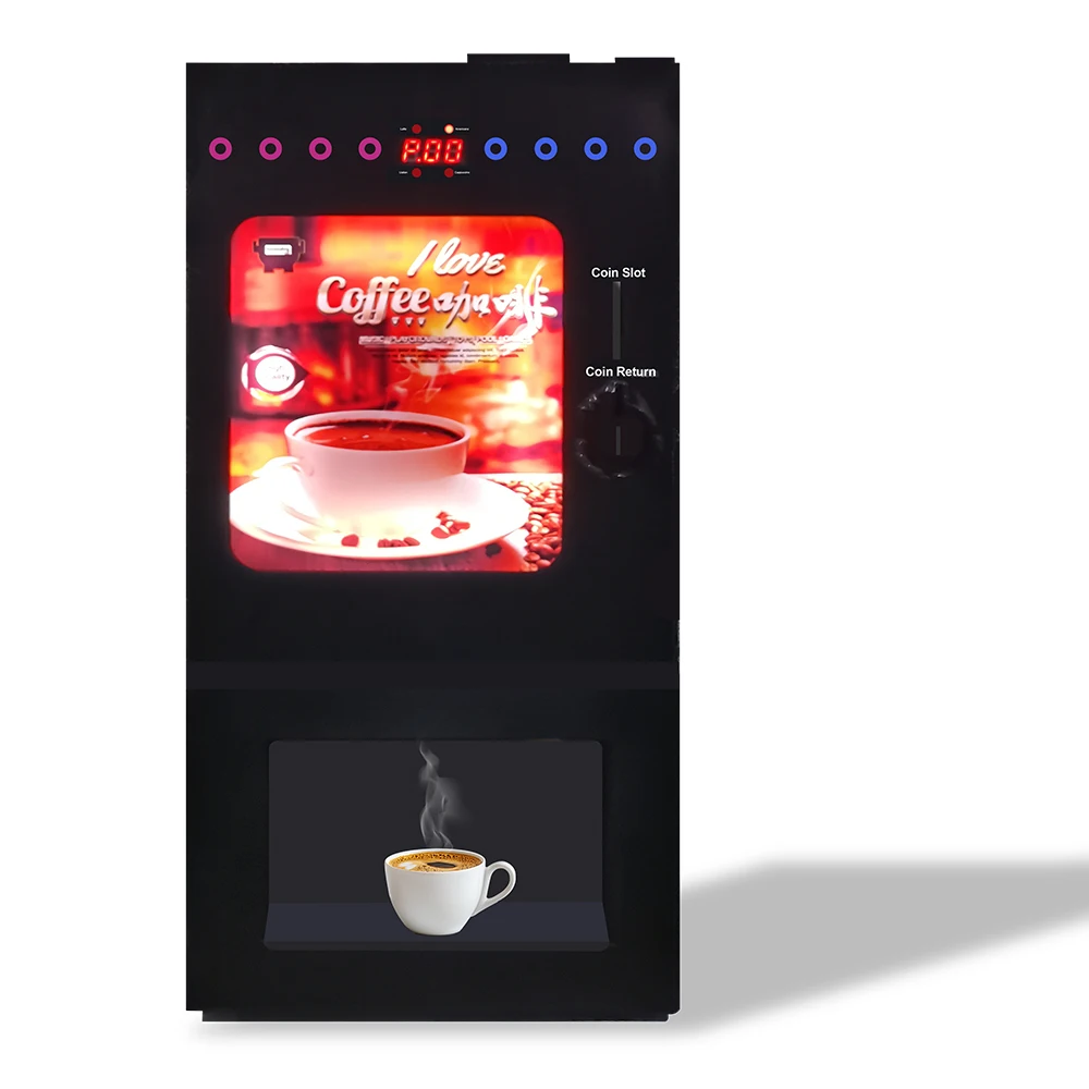 Automatischer Münzbetriebener Kaffeeautomat Professioneller Kommerzieller Instant-Espresso-Zubereiter für Büro, Einkaufszentrum und Öffentliche Bereiche Image