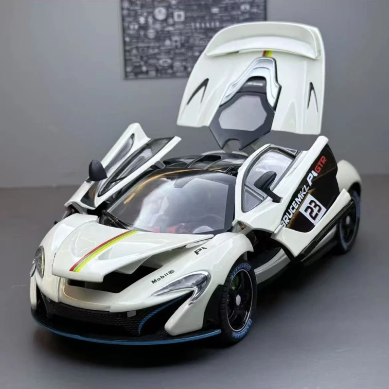 1:24 P1 Legierung Sportwagen Simulation Beleuchtung Schmetterlingsflügel Tür Spielzeugauto Modell Advanced Car Model Collectibles Image