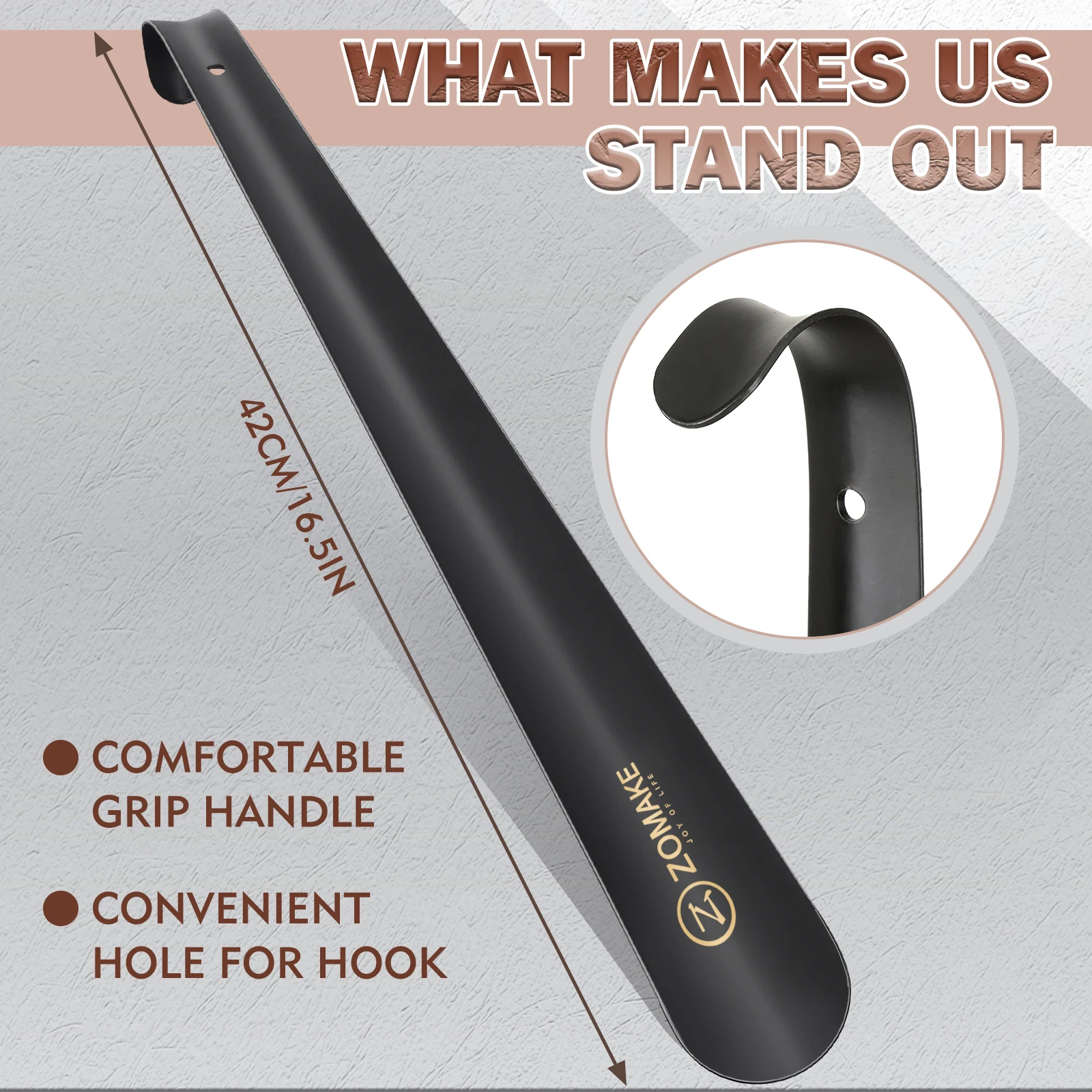 Herbst 42CM Professionelle Tragbare Schuhlöffel Lange Flexible Langlebig Metall Schuh Heber Geeignet Männer Frauen Schuh Zubehör