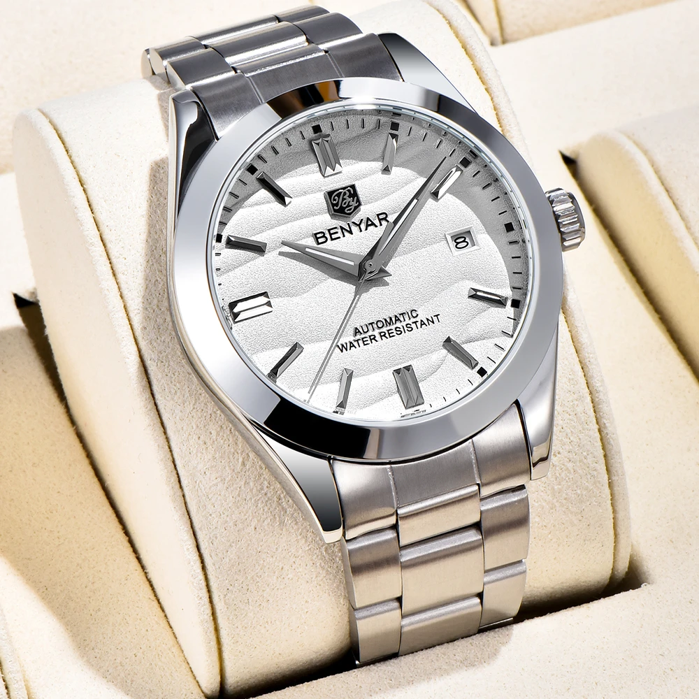 2025 neue BENYAR 40 MM Männer Mechanische Armbanduhren Luxurys Automatische Tauchen Uhren 5bar Wasserdichte Edelstahl Uhr für Männer Image