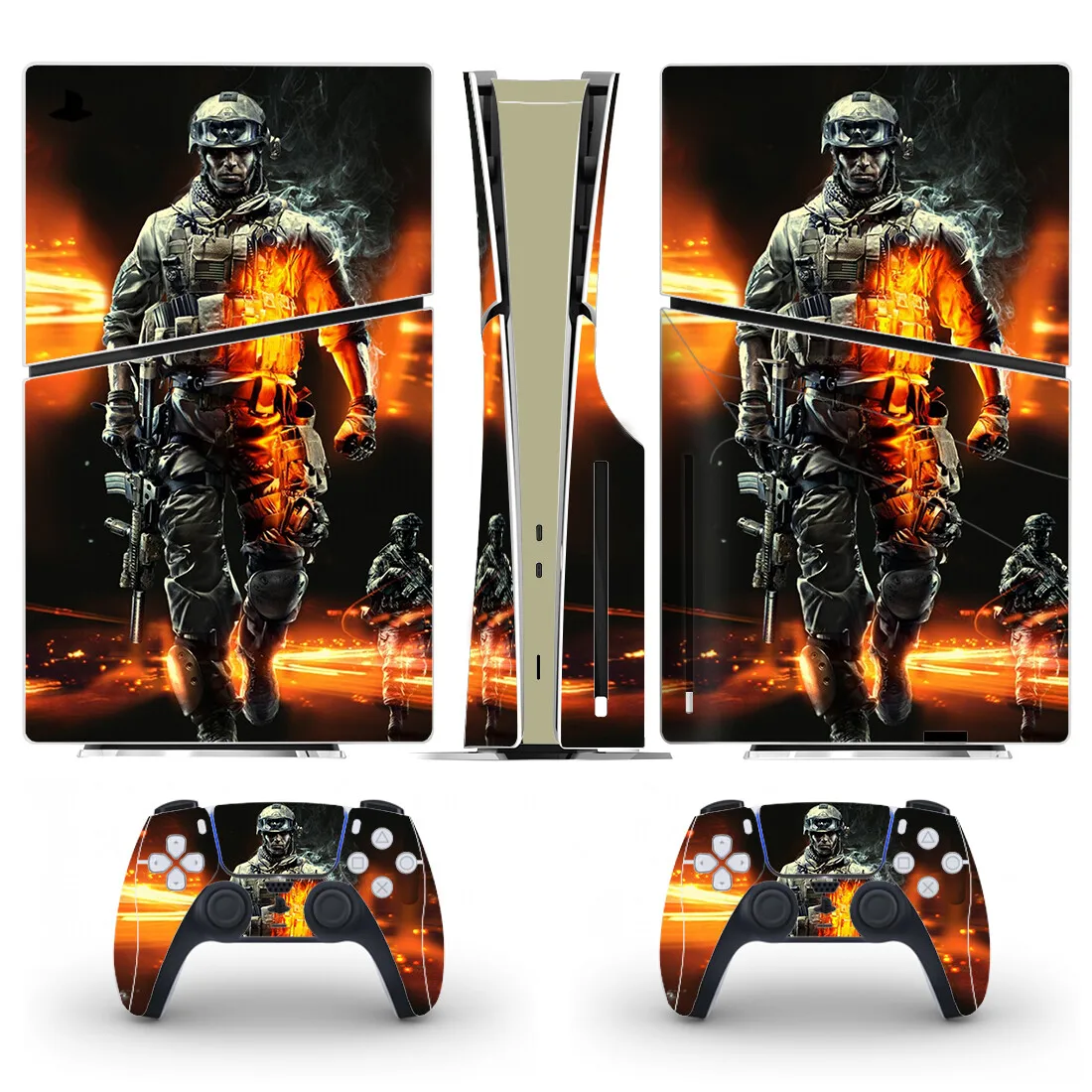 Battlefield PS5 Slim Disc Skin Aufkleber Aufkleber Cover für Konsolen-Controller PS5 Slim Disk Skin Aufkleber Vinyl Image