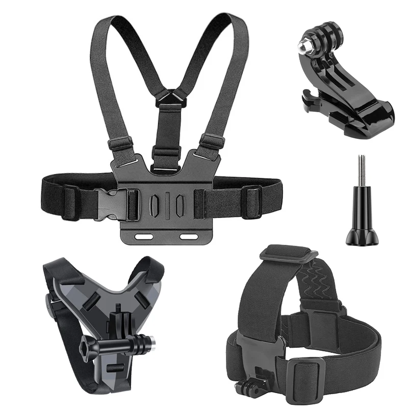 Action Kamera Zubehör Halterung Für GoPro Hero 10 9 8 7 6 Brustgurt Kopf Gurt Gürtel Schwarz Für Xiaomi Yi 4K Sjcam Insta360 Image